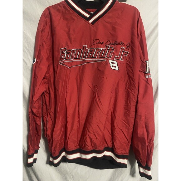 Vintage Chase Authentics Dale Earnhardt Jr Windbreaker Jacket Size Large Red - Picture 1 of 5